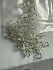 LEGO- NEW-#85861-TRANS CLEAR- BRICK ROUND/1 X 1 X 2/3 HALF CIRCLE-10 PIECES