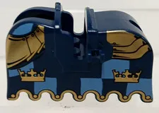LEGO Horse Barding Ruffled Edge w/ Yellow Lions 2490px3 w/ 1 Damaged Clip