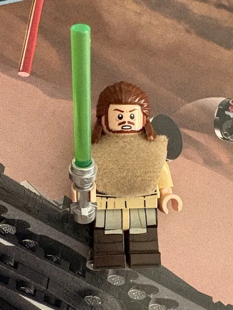 LEGO® Minifigure Star Wars sw1334a Qui-Gon Jinn Reddish Brown Beard - RARE
