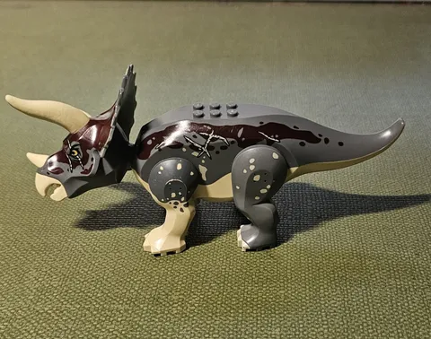 LEGO Triceratops, Jurassic World Dominion Dinosaur, Dark Red 