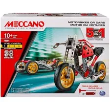 Car and Motorcycle, 5 Models - Invention Case with 132 Parts and 2 Tools...