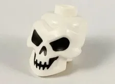 LEGO - Minifig, Head, Modified Skull with Black Eyes, Nose and Mouth - White
