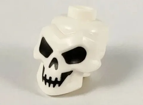 LEGO - Minifig, Head, Modified Skull with Black Eyes, Nose and Mouth - White