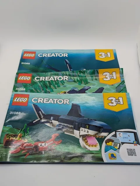 Lego Creator 31088 Deep Sea Creatures Instruction Manuals 1-3 - 3 in 1 Set -2019