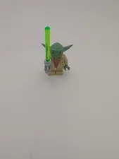 Lego Star Wars Minifigure (sw0446) Yoda, White Hair with Lightsaber (75002)