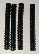 Lego Lot of 4 BLACK Hose Ribbed 7mm D. 9L 7.2cm Pieces Part # 78c09 EUC 9 Long