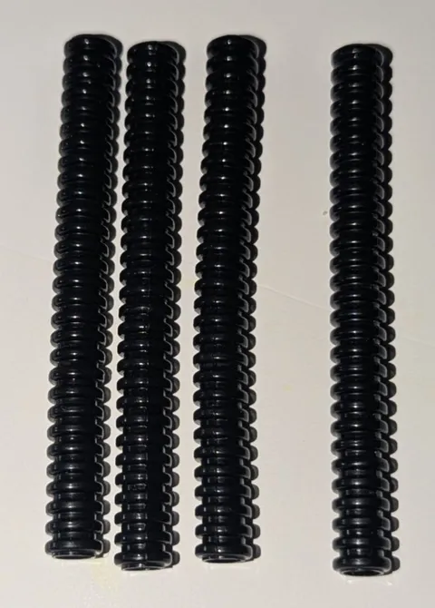 Lego Lot of 4 BLACK Hose Ribbed 7mm D. 9L 7.2cm Pieces Part # 78c09 EUC 9 Long