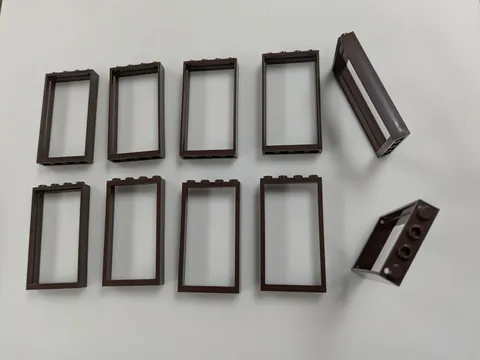 Lego x10 New Dark Brown Door, Frame 1 x 4 x 6 2 Holes on Top Bottom # 60596