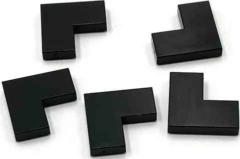 Lego 5 New Black Tiles Flat Smooth 2 x 2 Corner Parts
