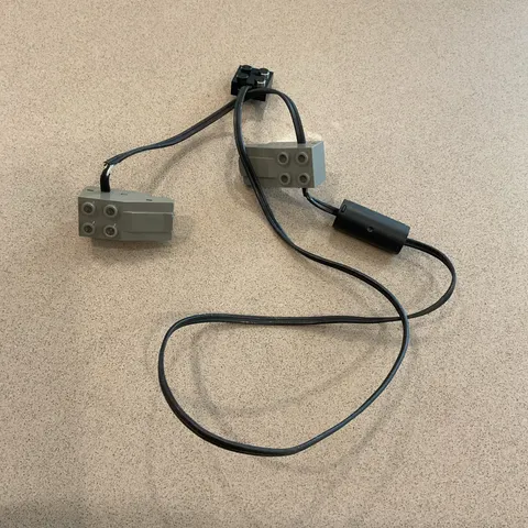 LEGO Electric 9V Train Track Dark Gray Power Contacts with Wire & 2x2x2/3 Brick