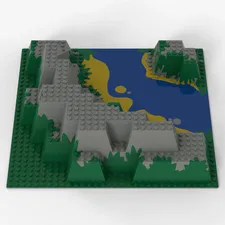 LEGO ® baseplate, raised: 6024px2 - old light grey - used
