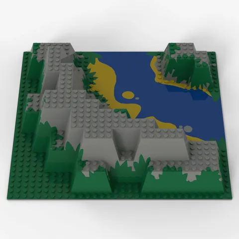 LEGO ® baseplate, raised: 6024px2 - old light grey - used