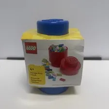 LEGO Round Storage Brick 1 Knob Stud Blue Organizer Tub Single New