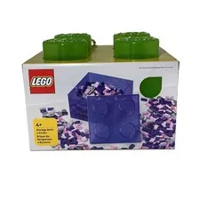 LEGO Storage Brick 4 Knobs  Translucent  Light Green  Box Container Original New