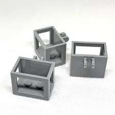 LEGO Parts Lt Bluish Gray Crane Bucket Lift Basket 2 x 3 x 2 Locking Hinge X 3