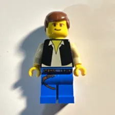 LEGO Star Wars 20 Years Minifigure Brown Hair Blue Legs Black Vest Shirt