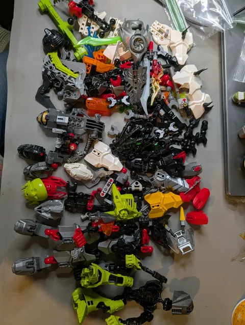 LEGO Bionicle Bulk Parts Lot - Masks, Weapons, Armor, Figures Mixed Multicolor