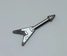LEGO mini electric guitar black white Flying V minifigures musical instrument