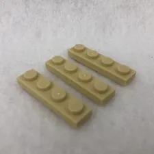 LEGO 3710 Tan Plate 1 x 4 (x3)