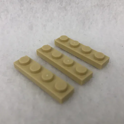 LEGO 3710 Tan Plate 1 x 4 (x3)