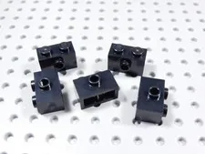LEGO Lot of 5 Black 1x2 Bricks w/ Side Stud BF