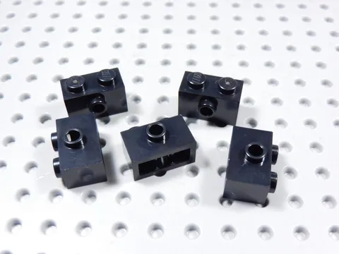 LEGO Lot of 5 Black 1x2 Bricks w/ Side Stud BF