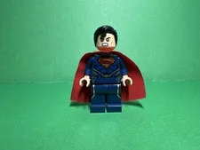 LEGO Superman Minifigure Super Heroes Red Cape Red Eyes Plastic Collectible