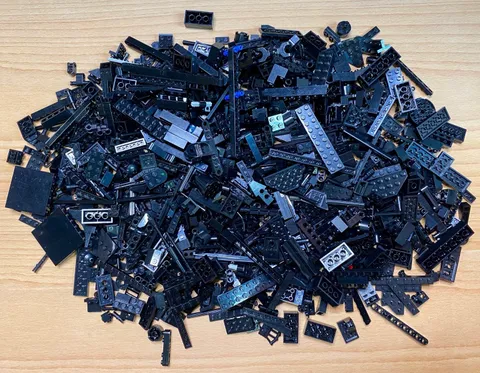 LEGO 2+ lb Black Dark Gray Bulk Lot Technic Bricks Plates Specialty Parts