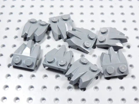LEGO Lot of 8 Dark Bluish Gray 1x2 Plates w/ Claws BG