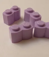 Lego x6 Sand Purple 1x2 Modified Log Profile Bricks, 30136 (028-3)