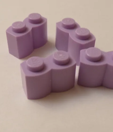 Lego x6 Sand Purple 1x2 Modified Log Profile Bricks, 30136 (028-3)