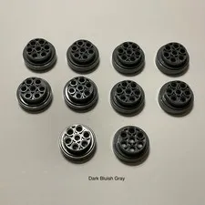 LEGO Wheel 31mm D. x 15mm Technic with 7 Pin Holes 60208 - Dark Bluish Gray x10