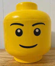 Lego Yellow Storage Head Face Bucket Container 2010