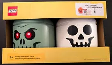 LEGO Halloween Edition Storage Head Small, 2 pcs. Green & White - NIB