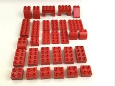 Lego Duplo Red Basic Blocks Replacement Pieces Lot Of 30 Different Sizes Lot B