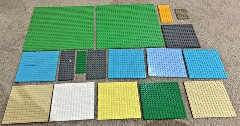 Genuine Lego Base Plates x 17, Different Sizes Job Lot
