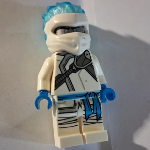LEGO NINJAGO White Ninja Minifigure w/ Trans-Light Blue Spiky Hair, Mask