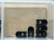 LEGO Parts - Black Plate, Round 1 x 1 with Bar Handle - No 26047 - QTY 5