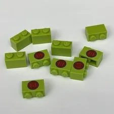 Lego 3004 Lime Green Replacement Parts Pieces Lot of 10