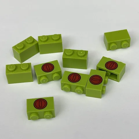 Lego 3004 Lime Green Replacement Parts Pieces Lot of 10