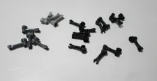 LEGO x 19 MIXED COLOR Bar 1 x 3 w Clip & Stud Receptacle (Robot Arm) 4735