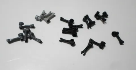 LEGO x 19 MIXED COLOR Bar 1 x 3 w Clip & Stud Receptacle (Robot Arm) 4735