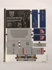 NO BRICKS! LEGO 10358 Soundwave Sticker Sheet - Transformers - New Genuine