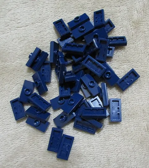 LEGO Plate, Modified 1 x 2 w/ 1 Stud Dark Blue no. 15573 (Qty 50) *NEW*
