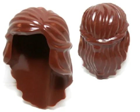 Lego Part 59363 Castle Crown Princess Minifig HAIR Reddish Brown Female Wig D420
