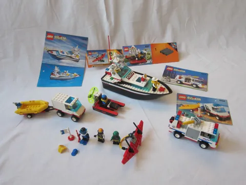 LEGO 4012 6614 6556 6567 6585 Wave Cops Police Boat Scuba Squad manuals complete