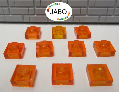 (J7/1/15) LEGO 10x3024 Plate Flat 1x1 Trans Orange