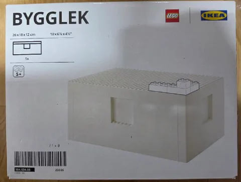 LEGO IKEA BYGGLEK Medium Storage Box w/ LEGO Stud Lid Stackable Organizer New