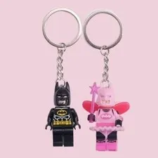Exclusive Pink Fairy Batman Lego Keychain Valentine's Day Couple Gifts New