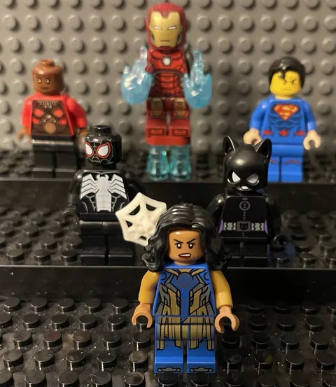 LEGO MARVEL SUPER HEROES Minifigures LOT Of 6 Iron Man Spiderman Superman Ajax